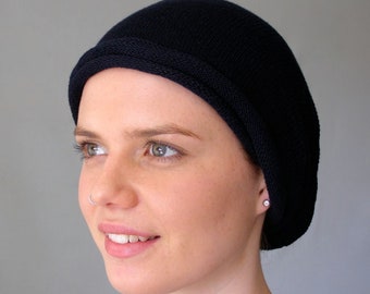 Black Cover All  Head Wrap -Turban Wrap - Chemo Head wear Canadian stock