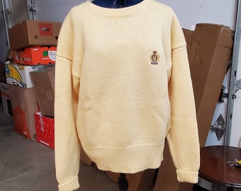 YUNY Mens Tops Outerwear Oversized Pullover Slim Fit Sweater Yellow M YUNY Mens Tops Outerwear Oversized Pullover Slim Fit Sweater Yellow M