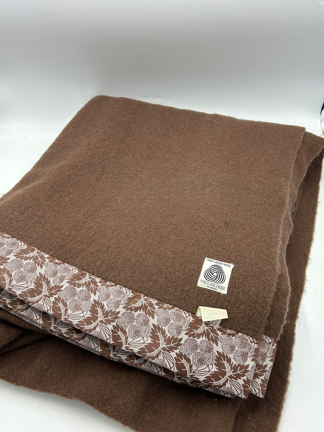 Queen Wool Blanket by Sears/ 100 Wool / Brown Etsy