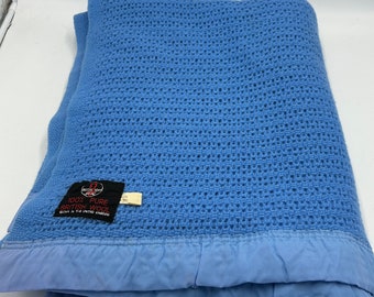 Manta británica 100% lana/ Azul/ 67 x 91"