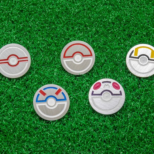 Pokeballs Inspired Golf Ball Marker 4 Pack W/ Hat Etsy