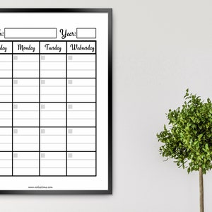 Blank Calendar Printable Download | 8.5 X 11 Vertical Calendar | Blank ...