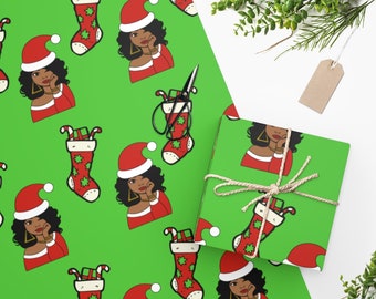 Papel de regalo Girl Santa