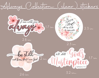 Always Collection Stickers - Christian Bible stickers, faith-based vinyl decal die cut