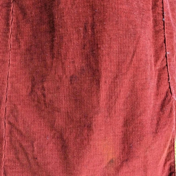 Vintage 70s Skirt. Minimalist Burnt Orange Cordur… - image 8