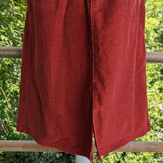Vintage 70s Skirt. Minimalist Burnt Orange Cordur… - image 3