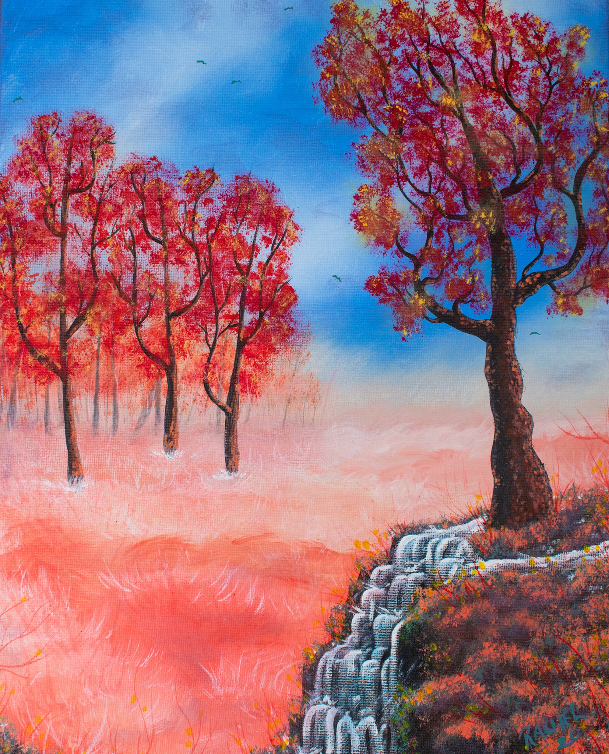 Fluffy Meadows Original Painting On Canvas Landscape Painting Wall Art Wall Decor Painting On Canvas Mothers Day Art Wall Hanging