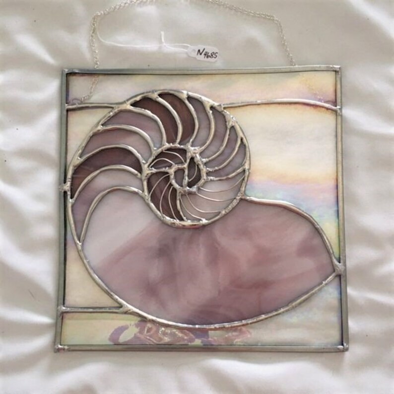Stained Glass Nautilus Shell Panel | Etsy