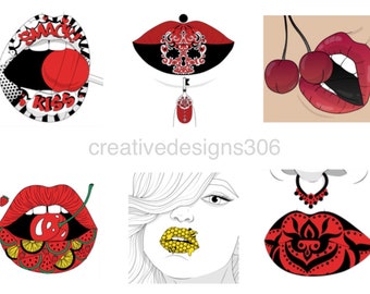 creativedesigns306 coloured svg bundle. Lips