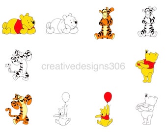 creativedesigns306 coloured svg bundle.  Winnie the Pooh. Tigger.