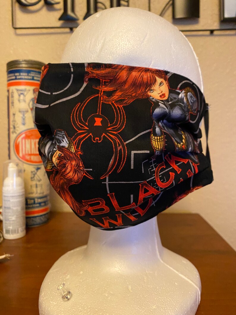 Black Widow Face Mask Optional Filter Etsy