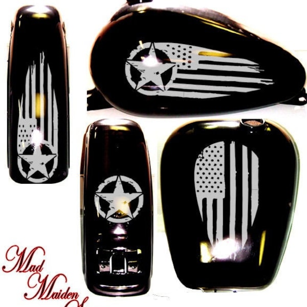 American Flag Motorcycle Decals Etsy