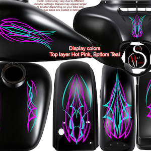 Motorcycle Pinstripe set. Universal fit for Harley, Honda, Yamaha, Victory Kawasaki, Suzuki, BMW, Indian, Scooters