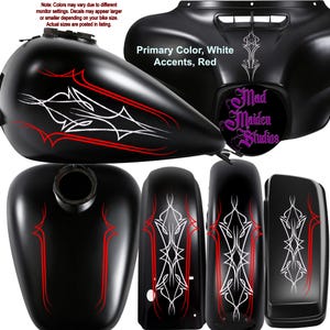 Motorcycle pinstripe decal set Universal for Honda, Harley, Victory, Yamaha, BMW, Kawasaki, Suzuki, Ducati