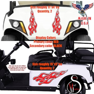 Golf Cart flame decals Old School look