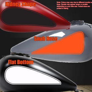 Motorcycle Gas Tank Decal Set. Helps Protect Gas Tank, and cover up emblem scars. Harley, Honda, Yamaha, Indian