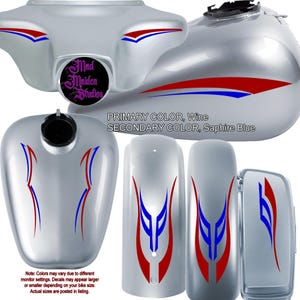 Motorcycle Pinstripe decal vinyl graphics set. Universal for Honda, Harley, Victory, Yamaha, BMW, Kawasaki, Suzuki, Ducati,Indian, Yamaha