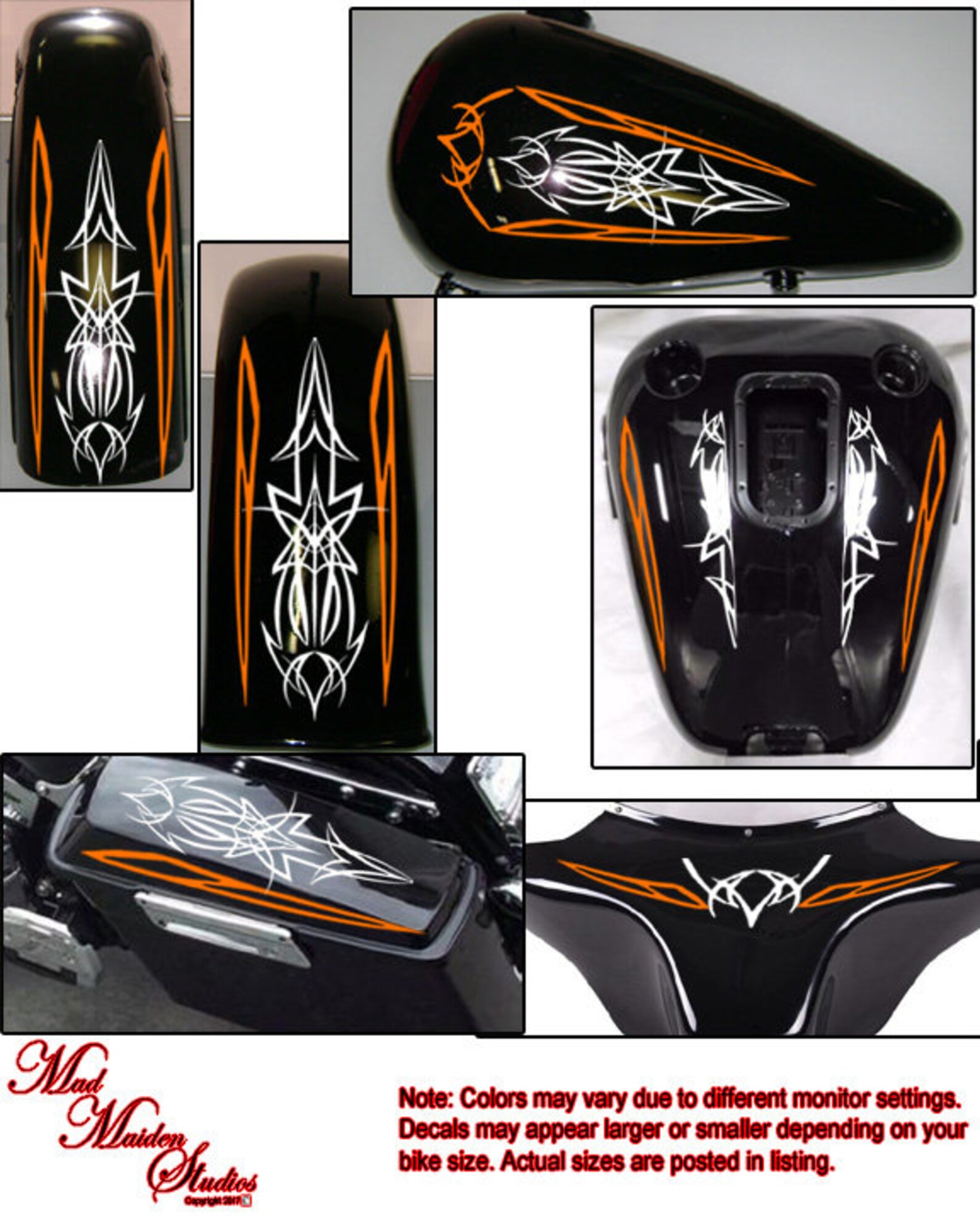 Motorcycle Graphics Pinstripe Decal Set Etsy