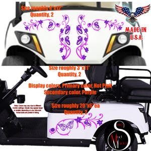 Golf Cart Decal Pinstripe Set - Customizable Colors - Made in USA