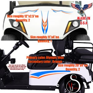 Golf Cart Pinstripe Decal Set: Customizable Colors, Made in USA