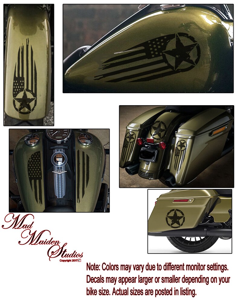 American Flag Patriotic Motorcycle Custom Graphics Decals Etsy
