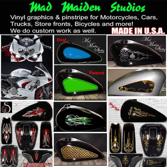 Motorcycle Pinstripe decal vinyl graphics set. Universal for Honda