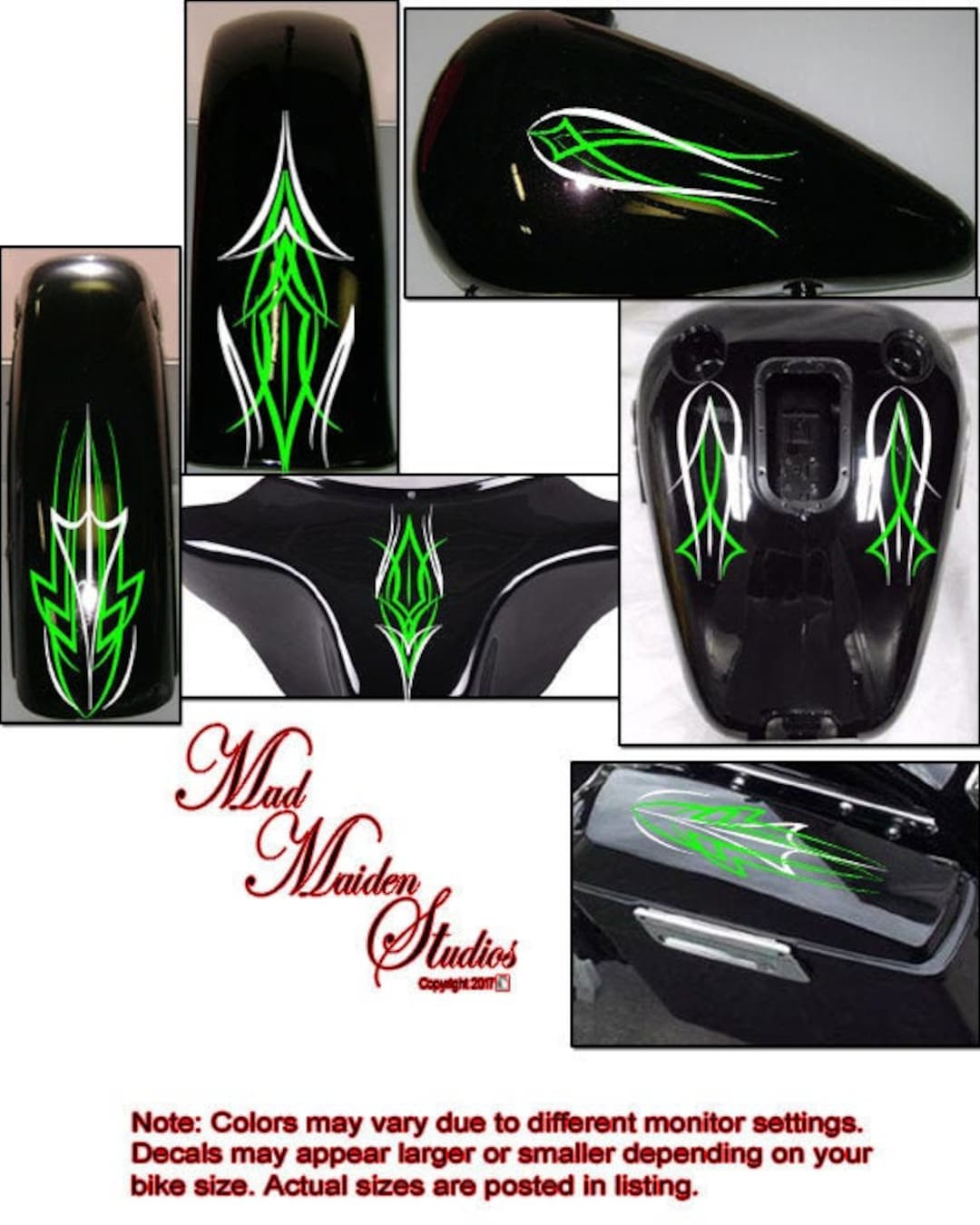 Motorcycle Pinstripe Decal Vinyl Graphics Set Universal for Honda