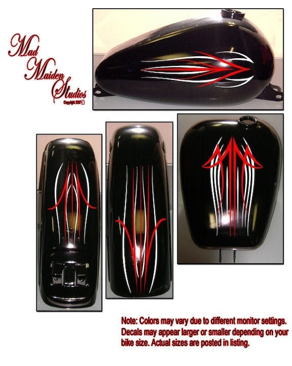 Motorcycle Old School Pinstripe Set for Honda, Harley