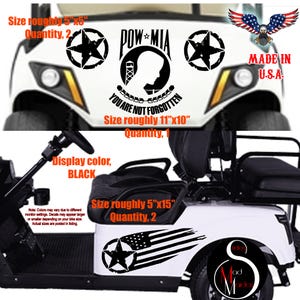 POW MIA Pinstripe Decal Set for Golf Cart