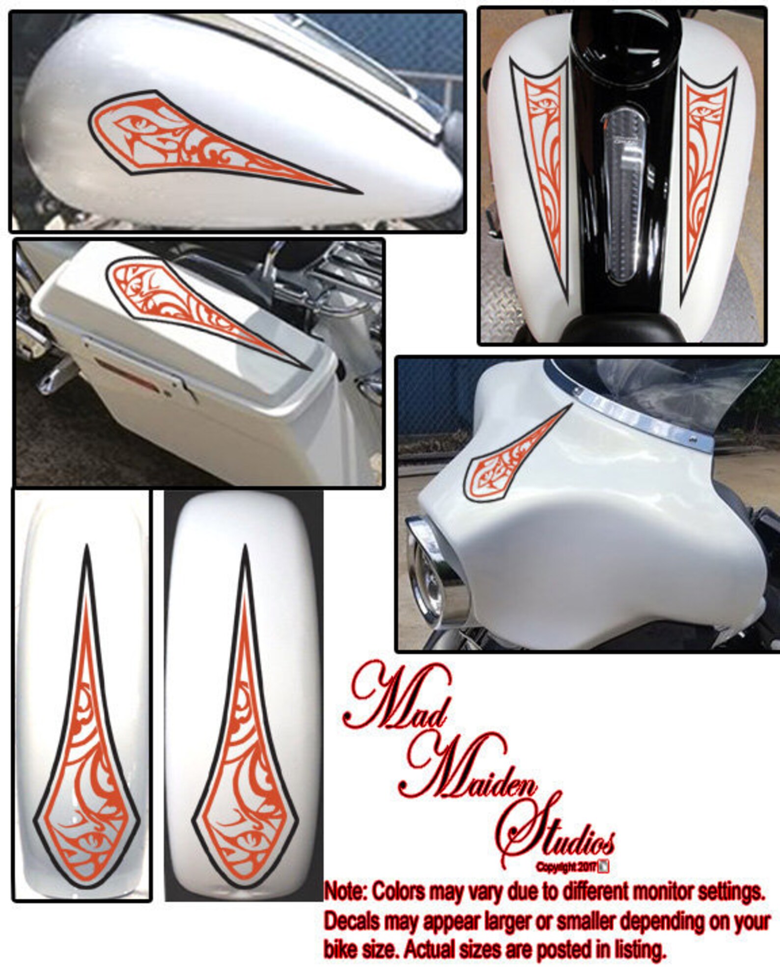 Motorcycle Pinstripe Decal Graphics Set | Etsy