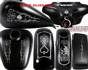 Skull & Roses | Motorcycle top tank decal