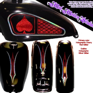 Motorcycle gas tank and fender Decal Set, for Honda, Harley, Victory, Yamaha, BMW, Kawasaki, Suzuki, Ducati, BMW