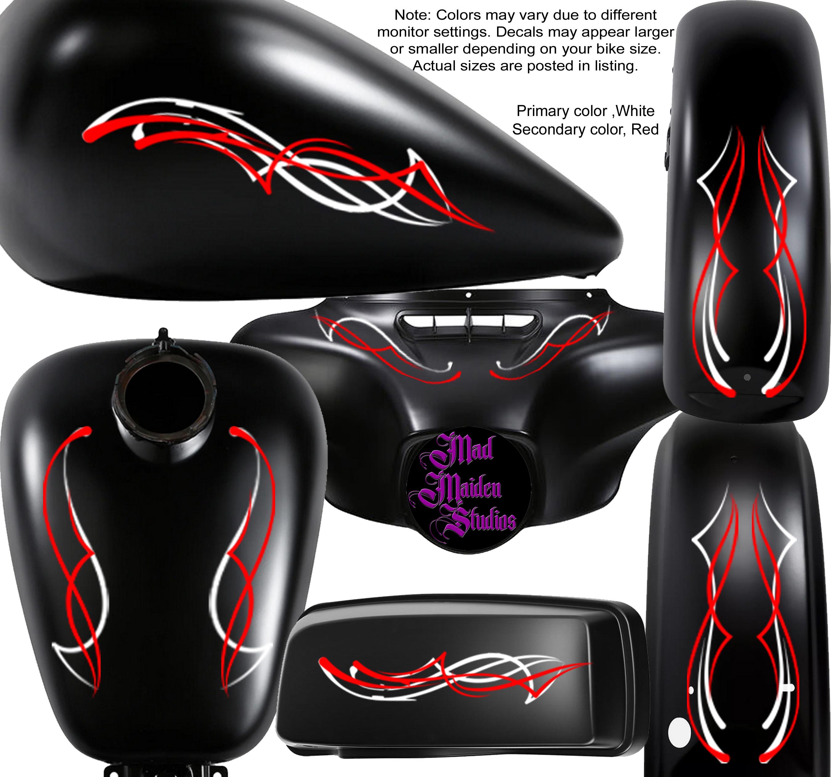 アメリヴィンテージUNDLANDSCAPEPRINTWAISTSLITSKIRT Vinyl Pinstripe. Universal for Honda, Harley, Victory, Yamaha, BMW
