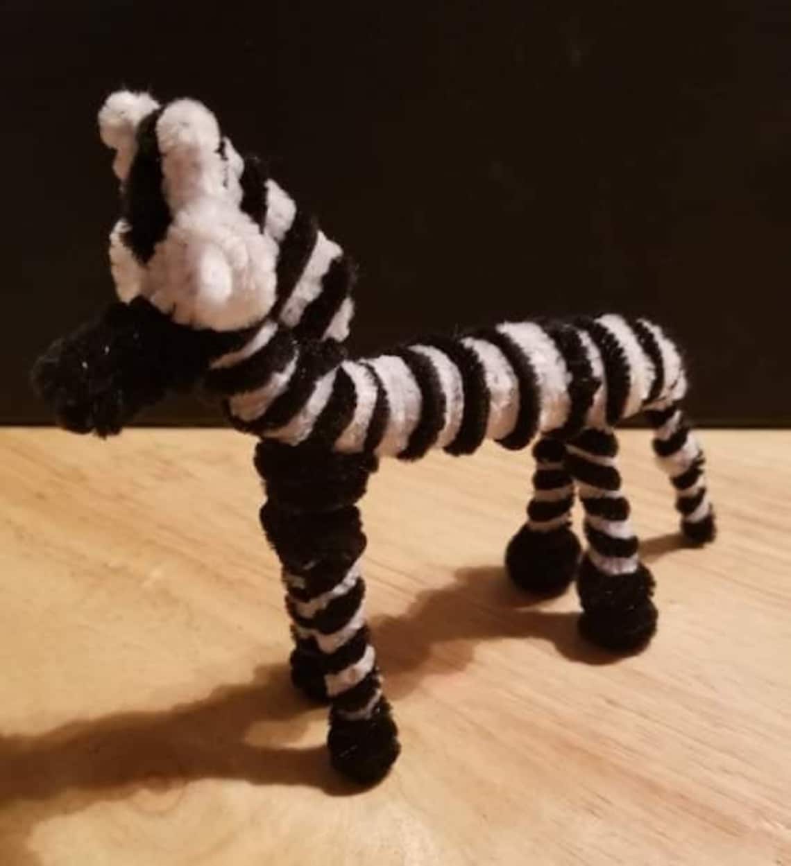 J's Pipe Cleaner Zebra Creation Etsy