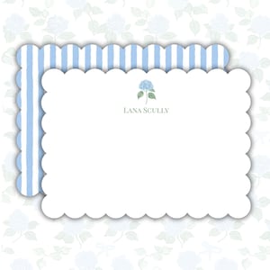 Monogram Hydrangea Stationery Set: Custom Card & Envelope