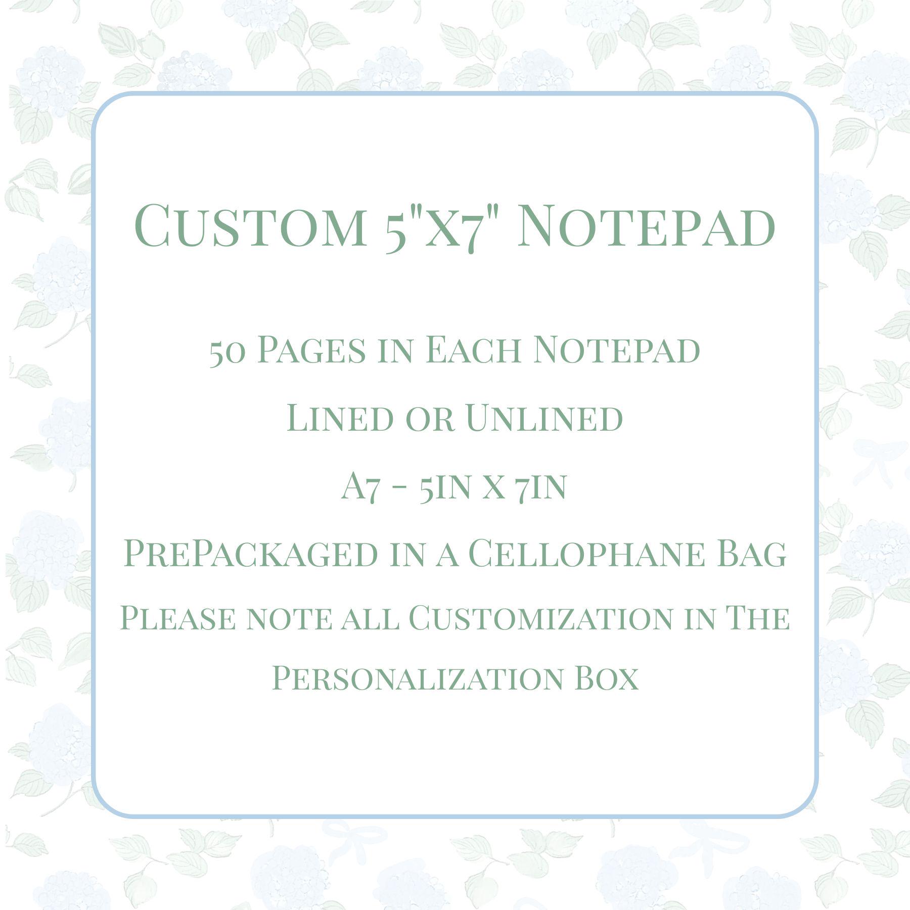 Personalized Custom Notepad: Custom Monogram Stationery Gift for ...