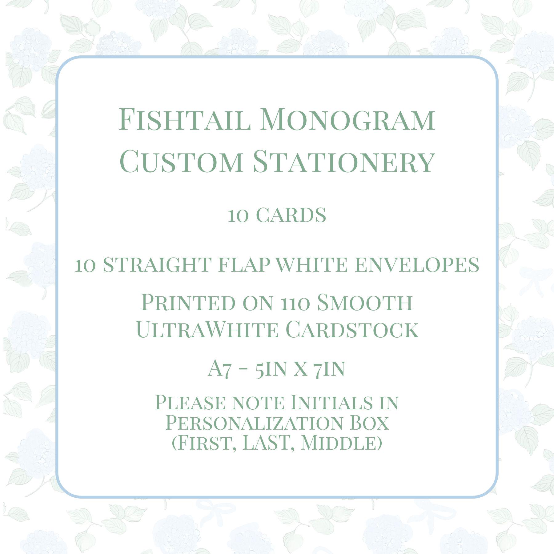 Custom Monogram Stationery Set, Personalized Gift, Flat Cards - Etsy