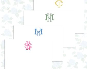 Custom Monogram Stationery Set, Personalized Gift, Flat Cards - Etsy