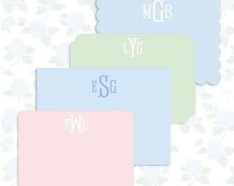 Custom Monogram Stationery Set, Personalized Gift, Flat Cards - Etsy