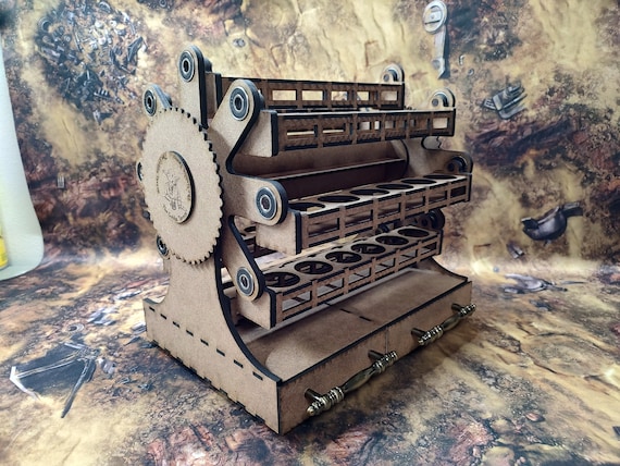 Carousel Paint Rack for 48 Paints with Tool Drawers, MDF Organizer