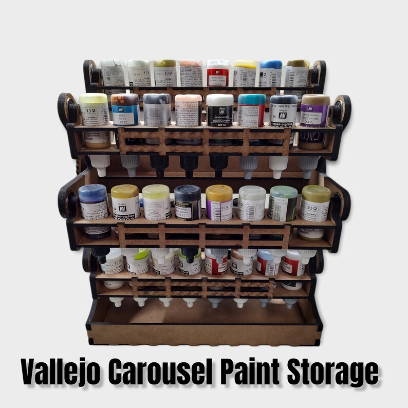 Carousel Paint Storage Rack for 64 Vallejo Paints Etsy