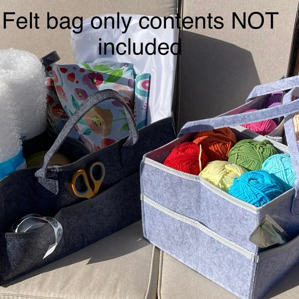 Lightweight felt storage bag - portable yarn storage - crochet - knitting - arts n crafts materials - sewing  - scrapbook- needlecraft