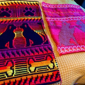 Paws for thought - 8 charts - dog pattern, paw print,  bones, borders, mosaic crochet - PDF download