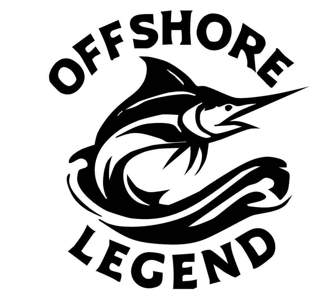 Merling Fish Sticker Marlin Fish Decal Offshore Legend for Boats, Walls, Cars and Metal. - Etsy