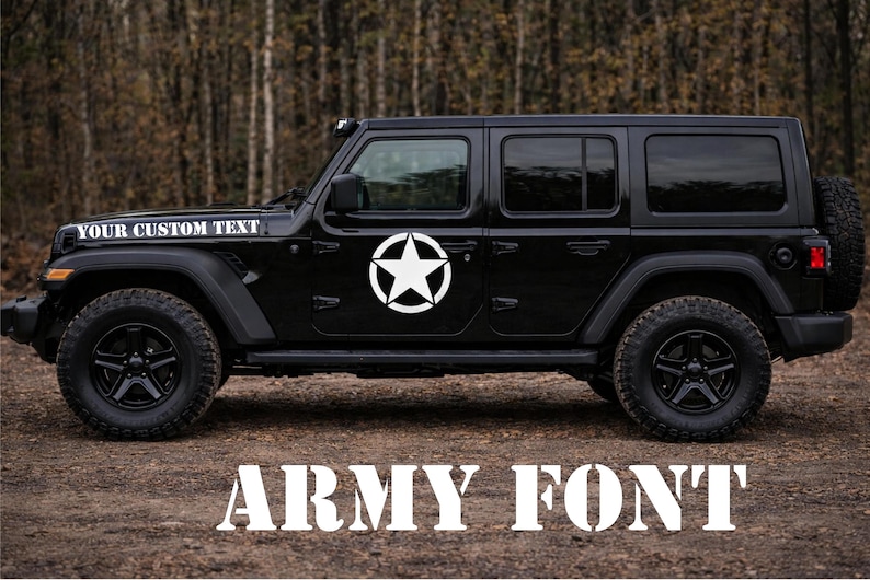 Custom Jeep Decal Package| Includes 3 Lettering Decals| 3 Star Logo ...