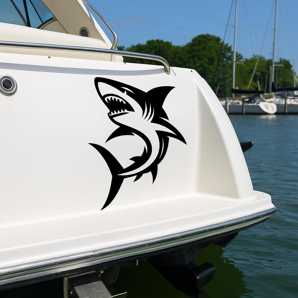 Shark Decal Code Shark Fish Decal for Boats, Walls, Cars and Metal. - Etsy