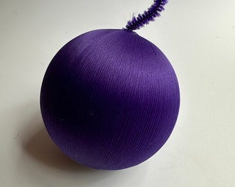 3 Inch Dark/Royal Purple Satin Spun Ball Christmas Ornament with Foam Core / Make Your Own Pushpin Ornament With Sequins and Beads