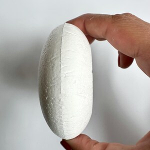 May include: A white foam circle, approximately 6 inches in diameter, with a textured surface. The foam circle is being held by a hand.