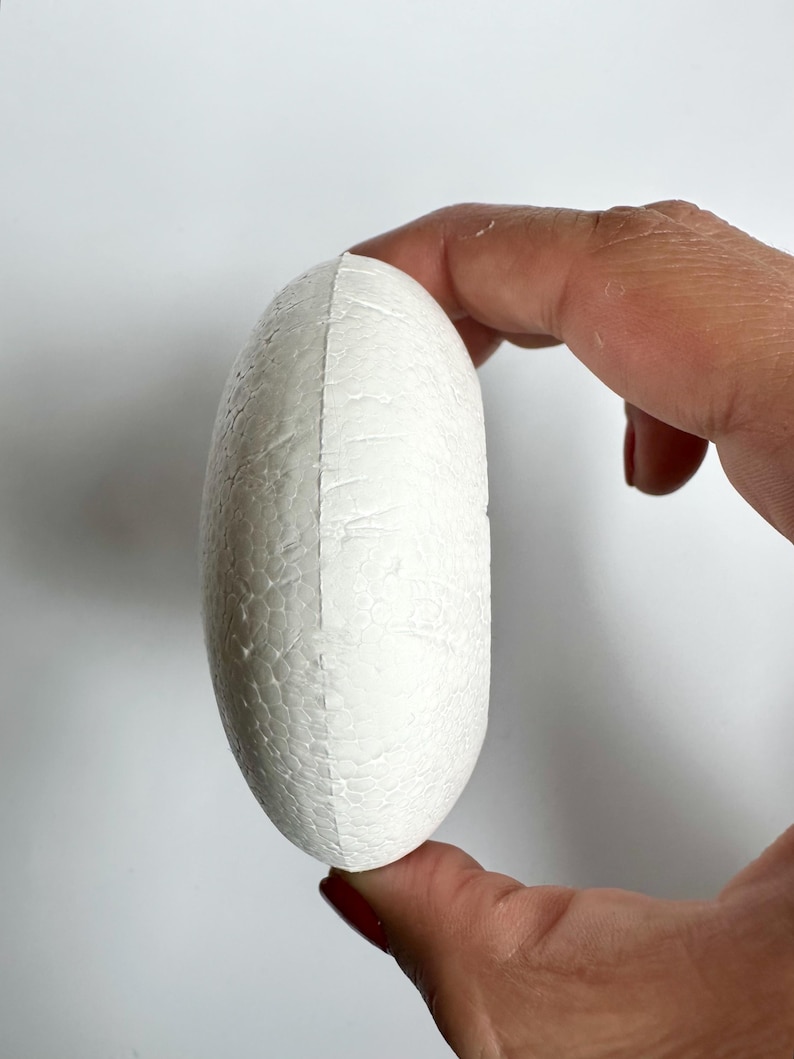 May include: A white foam circle, approximately 6 inches in diameter, with a textured surface. The foam circle is being held by a hand.