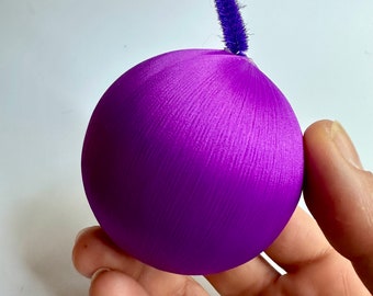 2 Inch Magenta Satin Spun Ball Christmas Ornament with Foam Core / Make Your Own Pushpin Ornament With Sequins and Beads